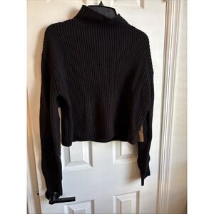 Calvin Klein Jeans Women's Patched Mock‎ Neck Sweater - Black, S